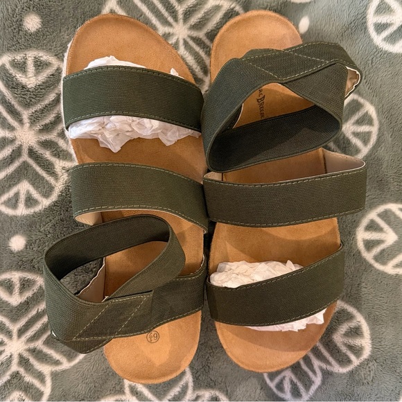 Nature Breeze Olive Green Espadrille Platform Sandals - Size 6.5 - Never Worn - Picture 8 of 9